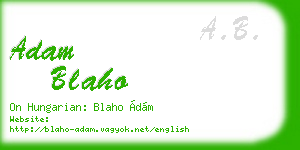 adam blaho business card